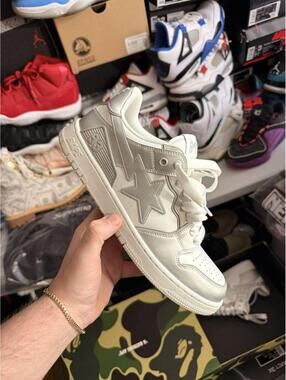 Bape Sk8sta silver sz 9